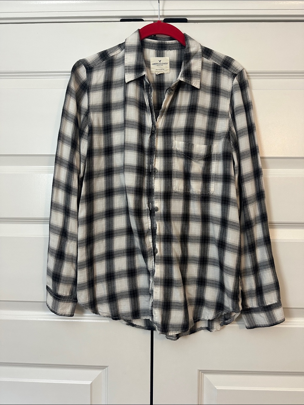 Black & White Plaid Button-Down shirt